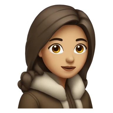 winter christmas coat, hispanic, long brown hair, girl, brown eyes sticker