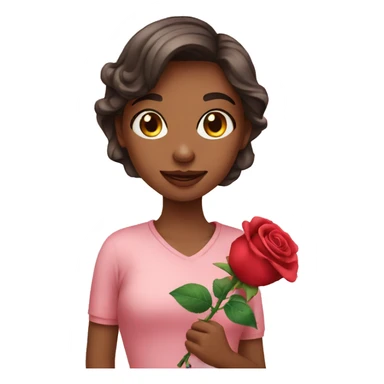 Girl with rose sticker