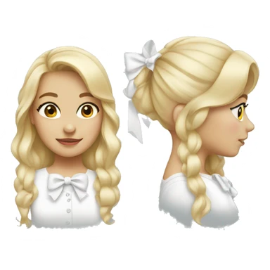 Blonde girl with white bow sticker