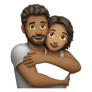 Man and woman hug love  sticker