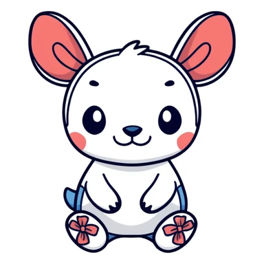 Stitch with a bow sticker