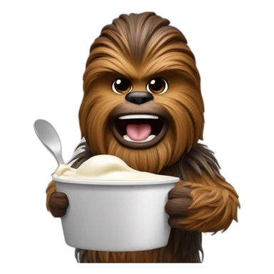 Chewbacca eating yogurt sticker
