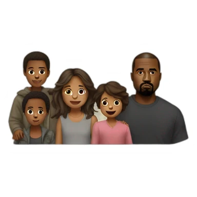 Kanye West avec ses enfants sticker