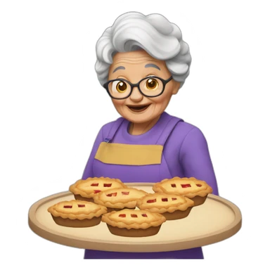 Granny with pies sticker