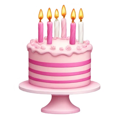 Pink and white birthday cake  sticker
