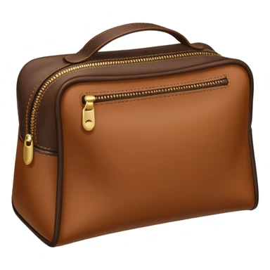 Brown Cosmetic Bag with cosmetics sticker