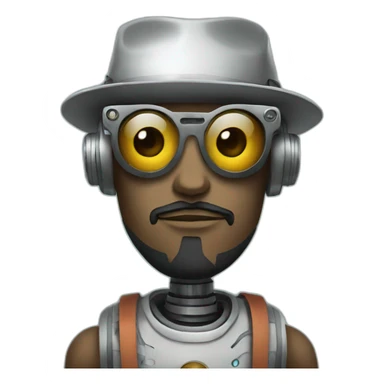 AI Robot in the style of a berlin hipster sticker