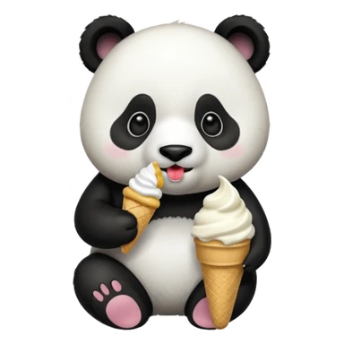 Panda eating ice cream sticker