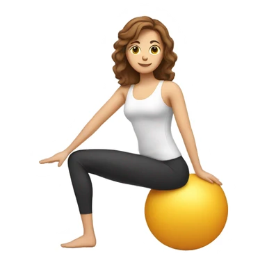 White woman with brown hair doing pilates sticker