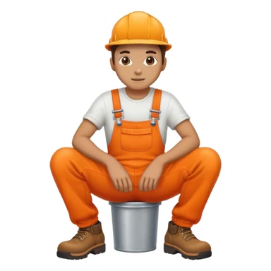 orange overalls sitting down sticker