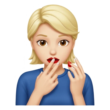 seductively biting nail sticker