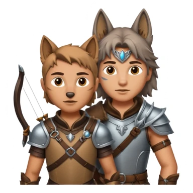 un archer avec un loup de conpagnie sticker