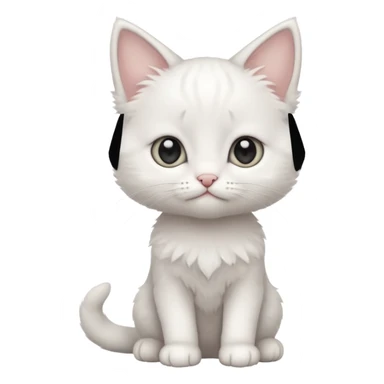a sitting white kitten sticker