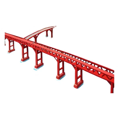advanced modern island with advanced infrastructure with a red bridge on one side sticker