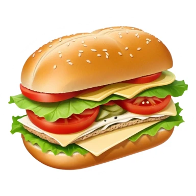 sandwich with turkey, lettuce, pickles, mayonnaise, and tomatoes side view sticker