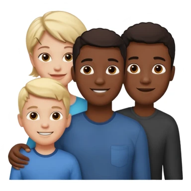 two white parents standing behind their black son sticker