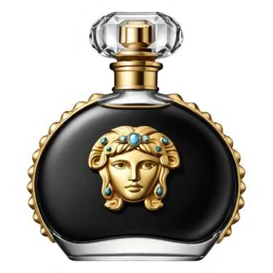 studded Versace belt and oil-based Dolce & Gabbana perfume sticker