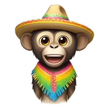 Monkey wearing sombrero sticker
