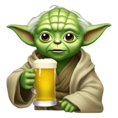 yoda qui boit une bierre sticker