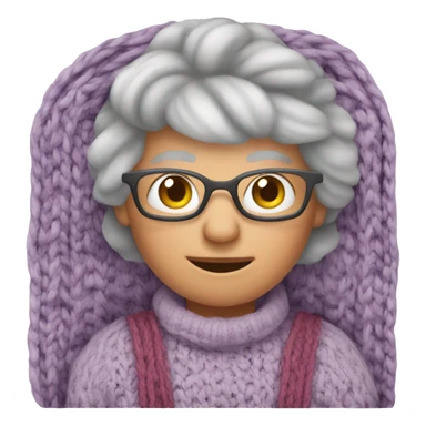 knitting grandmom sticker