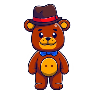 Freddy Fazbear with hat sticker