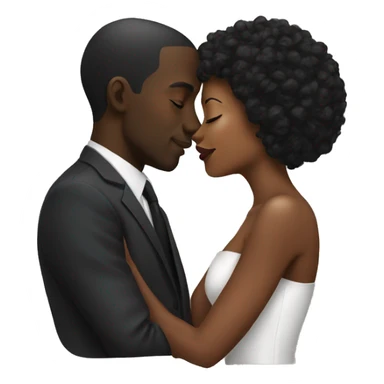 Black man kiss black woman sticker