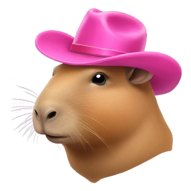 capybara in a pink cowboy hat sticker