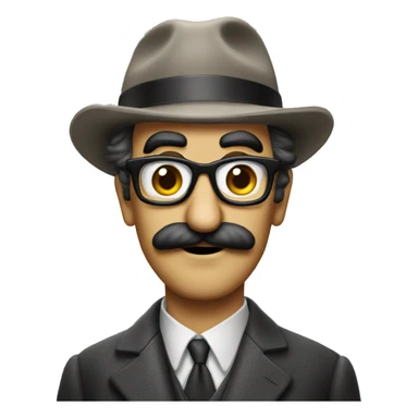 disguised face emoji groucho marx sticker