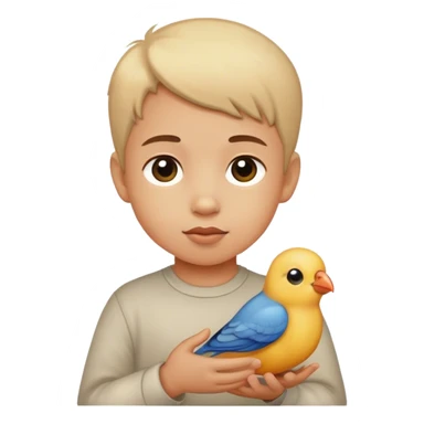 Child and bird sticker