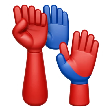 sports foam finger american football blue (#00A3E0) and red (#F9423A) sticker