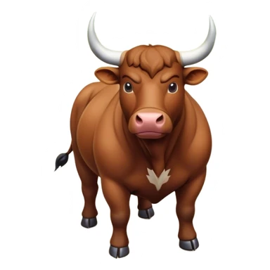 A top-down view of bull standing in a natural environment. sticker