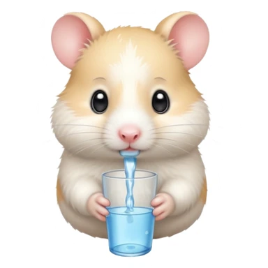 White hamster drinking  sticker