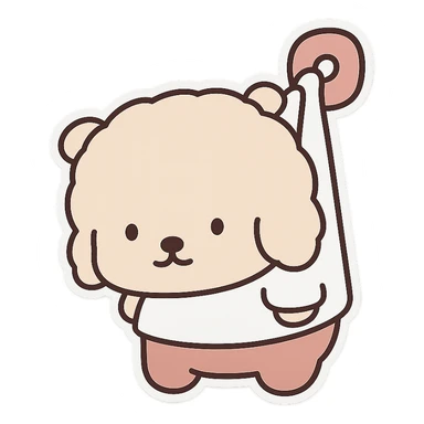 Transform the image into a WhatsApp sticker by removing the background and leaving only the cute little dog with a white border around it for a sticker effect. sticker