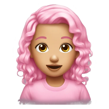 Yummy face pink ribbon baby sticker