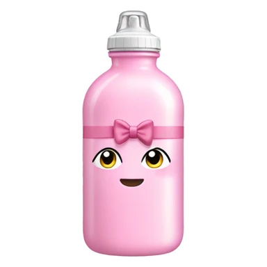Waterbottle light pink with a bow  sticker