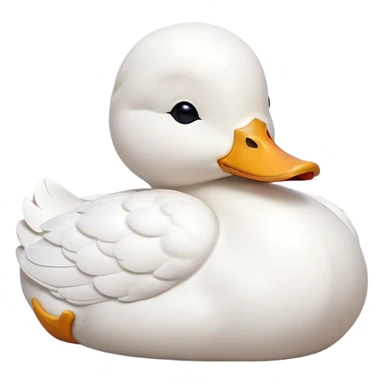 Meme-Worthy Cute Sleeping White Duck Portrait Emoji, Head resting peacefully with a contented smile, showcasing a sleek, graceful build and a luxuriously soft pure white plumage, eyes shut in a serene, restful nap, Simplified yet hilariously adorable features, highly detailed, glowing with a soft, drowsy light, high shine, relaxed and utterly lovable, stylized with an air of playful laziness, bright and heartwarming, soft glowing outline, capturing the essence of a comically sleepy duck, so meme-worthy it feels like it could instantly become the next viral sensation of adorable slumber! sticker