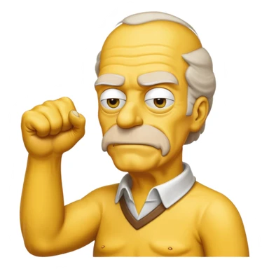 old man shaking fist simpsons sticker