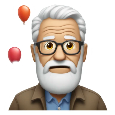 Angry grandpa with balloons sticker