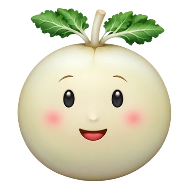 Make white radish apple emoji style sticker