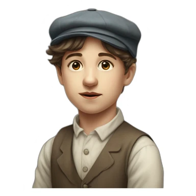 Victorian-Era-poor-factory-worker-kid-flat-cap-mad sticker