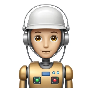 robot emoji profile picture with a laptop, wearing a cap labeled 'NET', holding ethernet cables, white background sticker