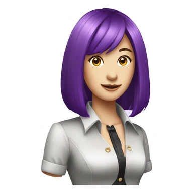 Roulette croupier with long, straight, violet hair, sticker