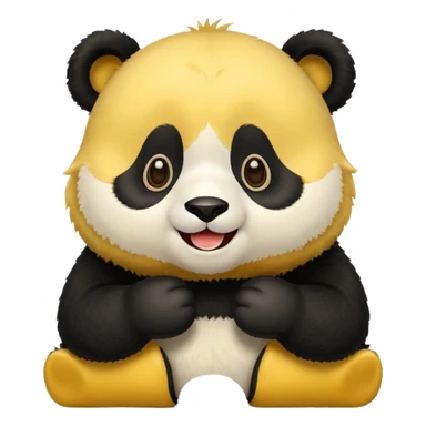 panda that is yellow-coloured sticker