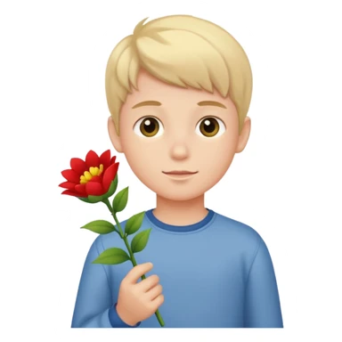 menino com flor sticker
