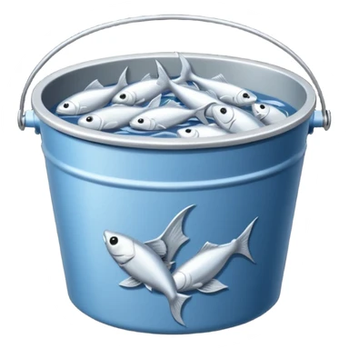 dead fishes in bucket sticker