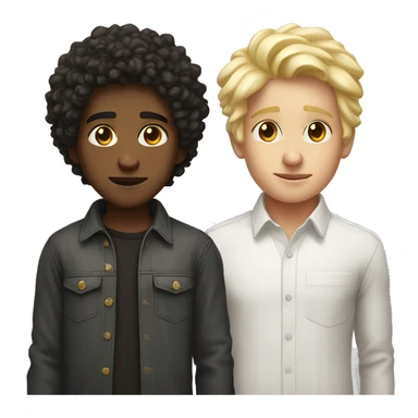 Two boys side by side one with dark curly hair and super sexy the other blonde taller and fat sticker