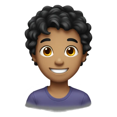 smiling boy with black hair playing Lacroose  sticker