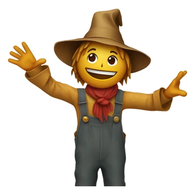 Scarecrow pointing hands in different directions sticker