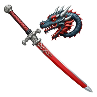 A dragon handle of a samurai sword sticker