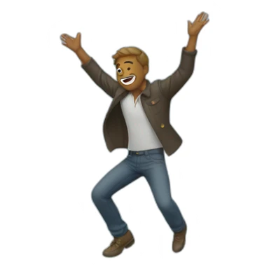 Man dancing in a puddle sticker